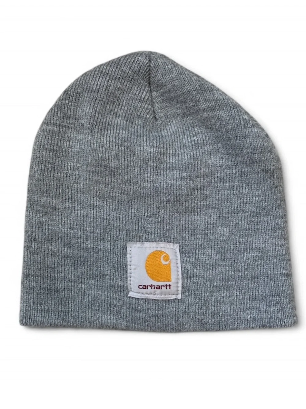 Carhartt Kids Gray Beanie with Yellow Logo Patch